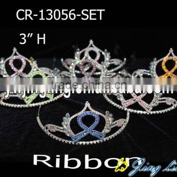 cheap ribbon tiara set beauty colored pageant crown