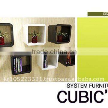 ABS high glossy cube wallshelf