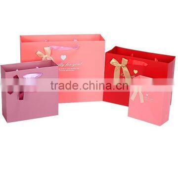 pajamas gift kraft paper bag gift bag shopping paper bag with pink ribbon handle