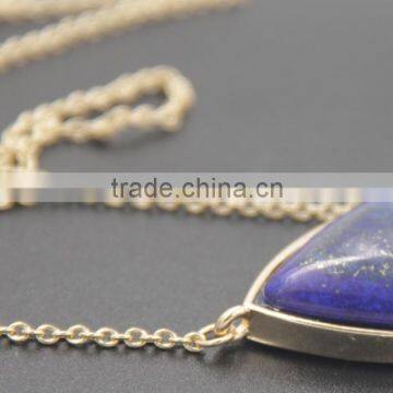 Beautiful Various model's Natural Stone Pendants Gold Necklace