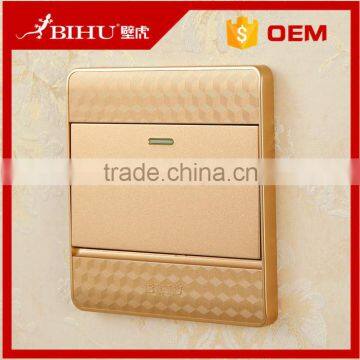 BIHU brand wholesale golden 1 gang touch light switch plates european standard