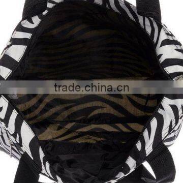 New Style Cheap Zebra Print Travel Customized Cotton Canvas Tote Bag-GW228 photo-2