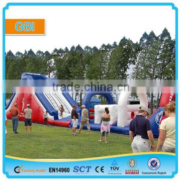 Giant inflatable combo with barrier and slide