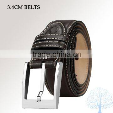 100% Cowhide Genuine Leather Belt For Man With Classic Buckle