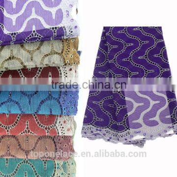 Wholesale African Lace in Korea/purple Lace Fabric/african Lace Fabrics Switzerland