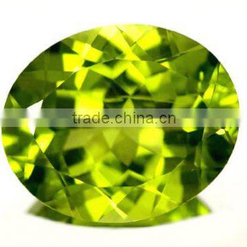 Natural Peridot Faceted Oval Semi Precious Loose Gemstone for Jewelry