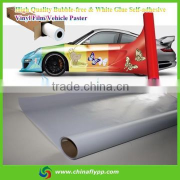 vinyl sticker paper in rolls self adhesive pvc media outdoor printing solvent ink advertising inkjet media maunufacturer