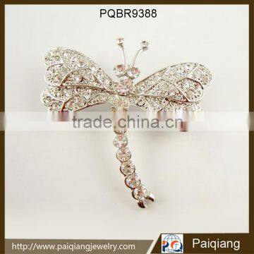 Fashion hot popular charm rhinestone dragonfly silver brooch jewelry