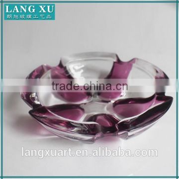 handmade press round clear crystal glass ashtray with custom logo