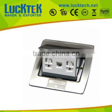 Multifunctional Floor Socket,Aluminum Pop-up Floor Outlet Box America Socket