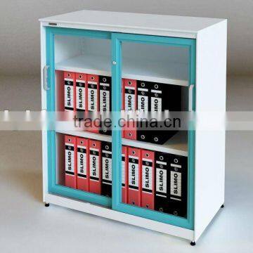 KFY-CB-19 Cyan Sliding Door Metal File Cabinets Parts