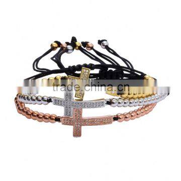 Dubai 24k Gold Hand Chain Sliding Knot Bracelets Latest Faux Rhinestone Cross Cuff Bangle Bracelet Models