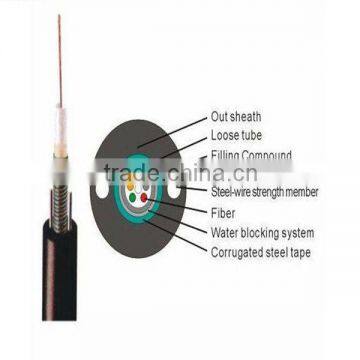 Outdoor GYXTW Armored Loose Tube 6 Core Singlemode Optical Fiber Cable