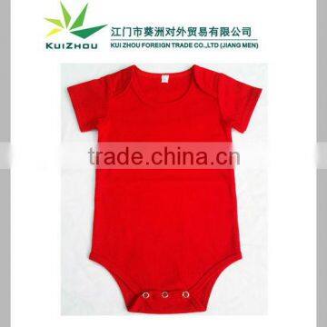 100% Cotton Solid Color Red blank infant rompers