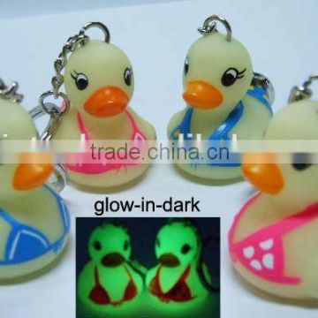 Glowing duck keychain bikini duck