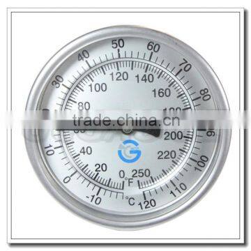 High Quality All Stainless Steel Industrial 3" Bi-metal Back Mount Thermometer 0-250 photo-2