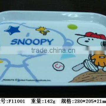 Melamine nice quality kids plastic tray wholesale