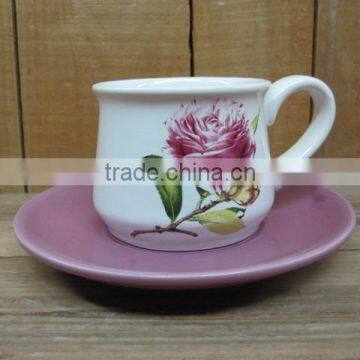 Artistic ceramic breakfast cup and saucer set