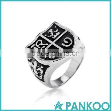 Royal Crown Shield Series of European and American Style Silver ,titanium ,alloy For Selective Unisex Ring