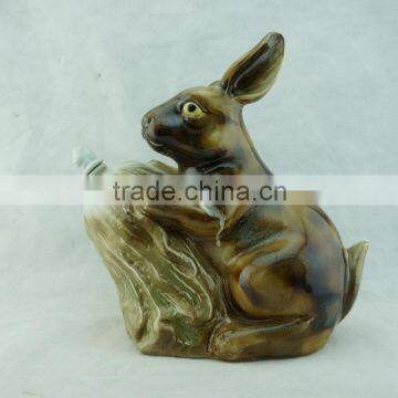 lively rabbit decoration Ceramic Wine bottle