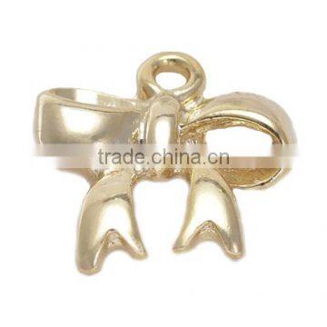 Zinc Alloy Gold Bowknot Charm