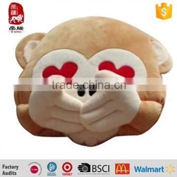 Manufacturer Custom Stuffed Soft Monkey Emoticon Plush Emoji Pillow photo-3