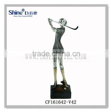 Decorative Golfer girl player figurine decor for gifts