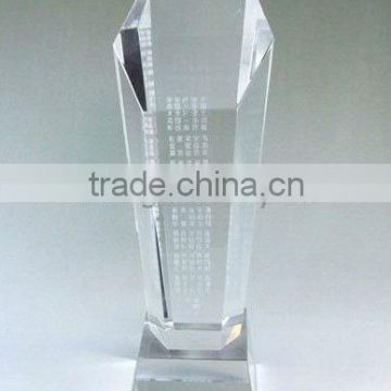 Factory Price Sale Pillar Award Crystal Trophy For New Year Gift