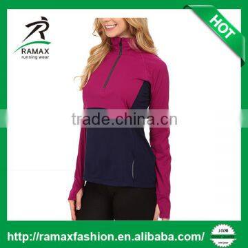 Ramax Custom Women Stand Collar Half Zip Pullover Running Jacket photo-2