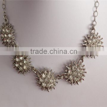 Jewelry Factory Supply Crystal Flower Necklaces, Crystal Jewelry N0005-2