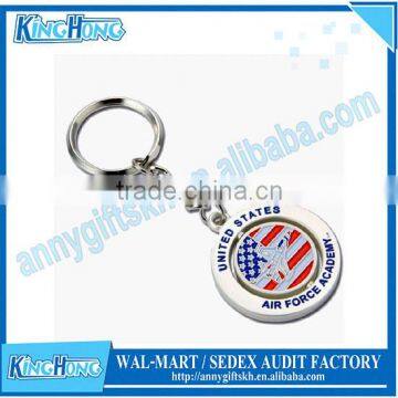 Round promotional metal spinning keychain