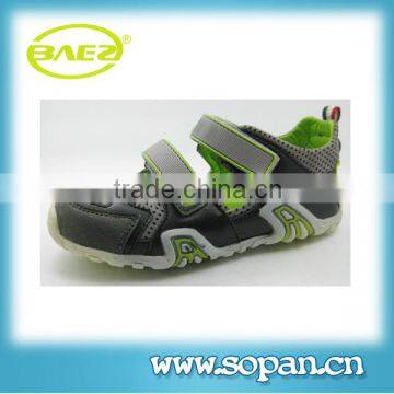 2014 new style top quality grey green pu kids beach sandal