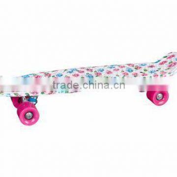 Plastic PP deck skateboard with four PU Wheels