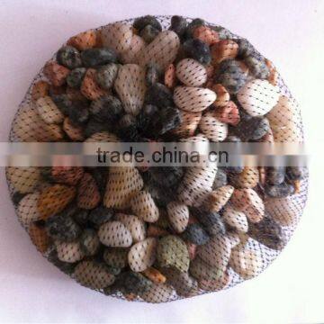 multi color nature stone in mesh bag packaging