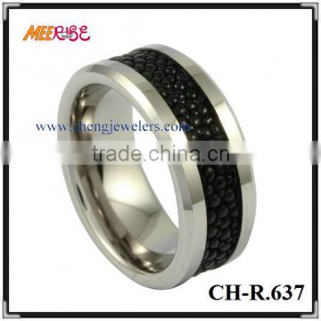 fashion fishskin inlaid tungsten ring,high quality tungsten superman rings