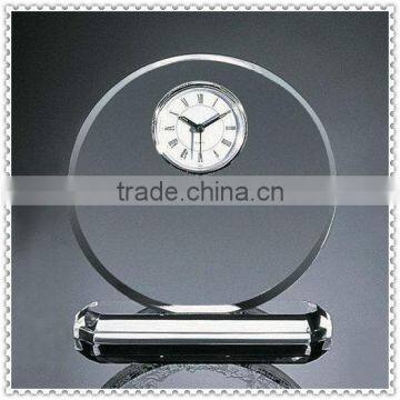 Round Blank Crystal Table Clock For Wedding Decoration