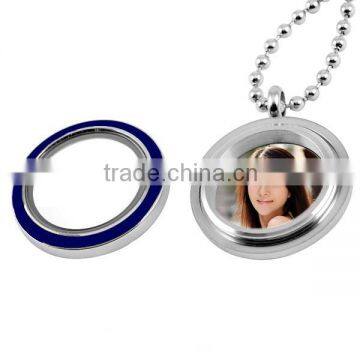 SRP9010 Cheap Bulk Jewelry Purple Hollow Locket with Photo Frame Stainless Steel Pendant