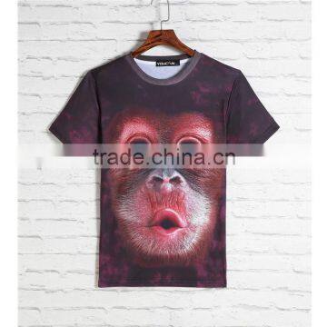 Dry Fit 3D Sublimation Polyester Animal Printed T Shirt
