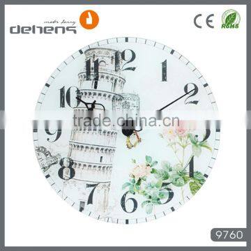 wall glass painting clock