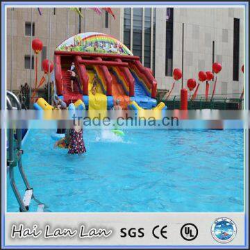 2015 plastic playground balls big kahuna inflatable water slide for children