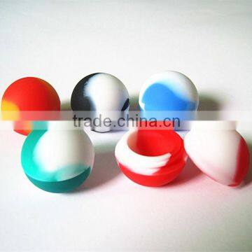 FDA food grade matte finish round small 5ml silicone lip balm ball container