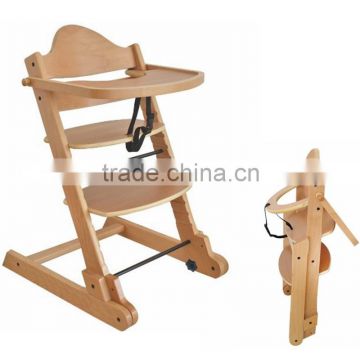 Collapsible Wooden Baby Feeding High chair / Baby High Chair