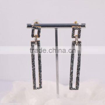 Pave Crystal Rhinestone Hollow Stud Earring, simple gold earring designs for women