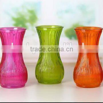 Zibo glasslucky hotsale painted colorful glass vase in abnormal shape home decorative