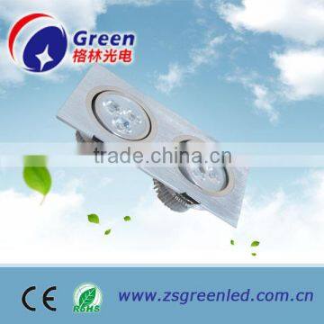 china square 2 head 6w led grille light