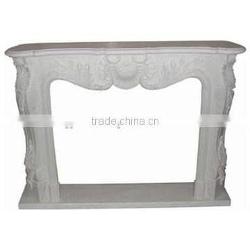 Natural Stone White Marble Fireplace