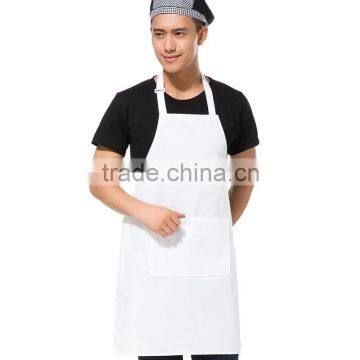 New Design adjustable bib apron with two pockets,custom apron white apron