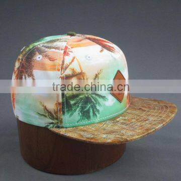 Heat Transfer Print 5-panel Snapback Cap With PU Label photo-5