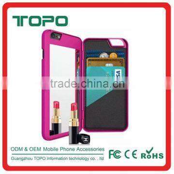 mirror for apple iphone 6 plus case, for iphone 6 wallet case with card slot hard case cover, mobile phone case for iphone 6s