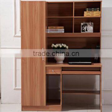 wooden computer table with bookshelf